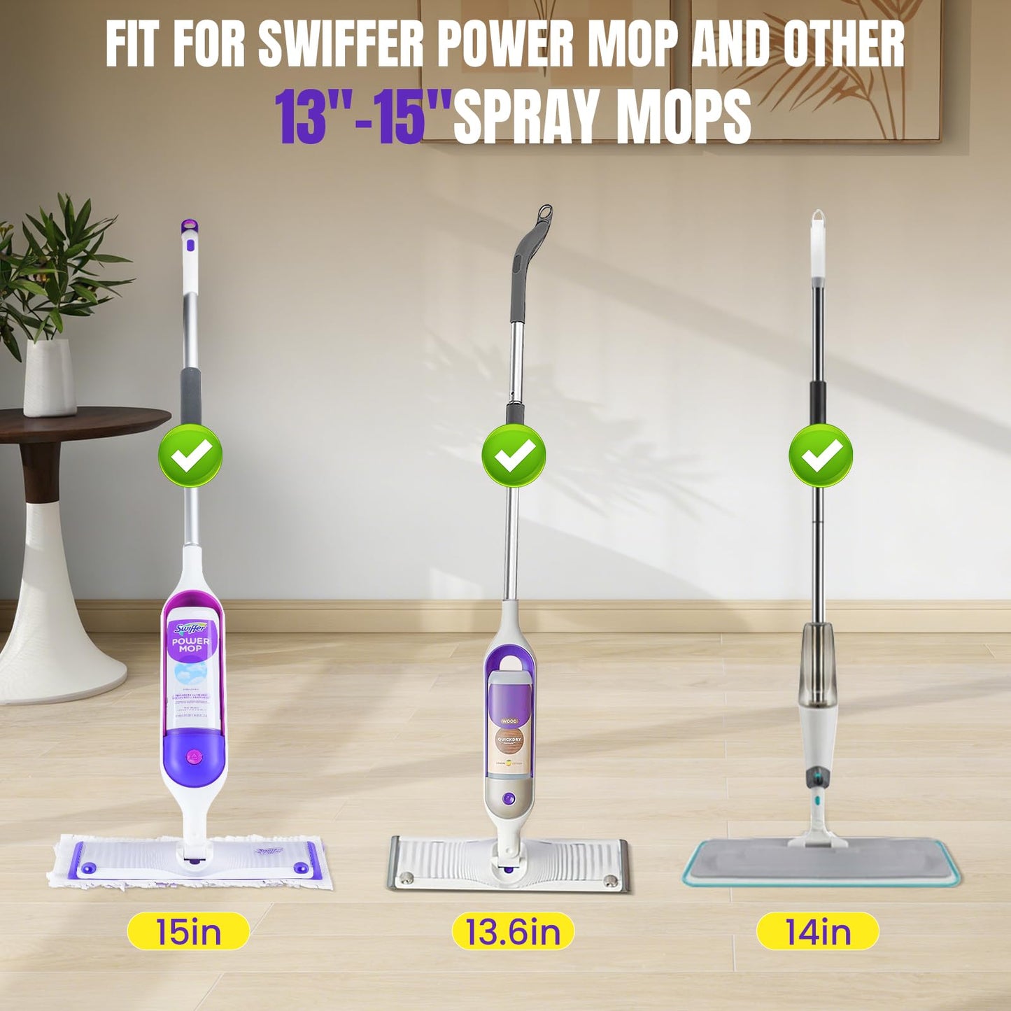 QuikMoprit 60 Pcs Power Mop Pads for Swiffer PowerMop 500+ Strips Multi-Surface Refill Pad Disposable Spray Mopping Pads Head Refills for Floor Cleaning (Quick-Absorb, No Residue & Disposable)