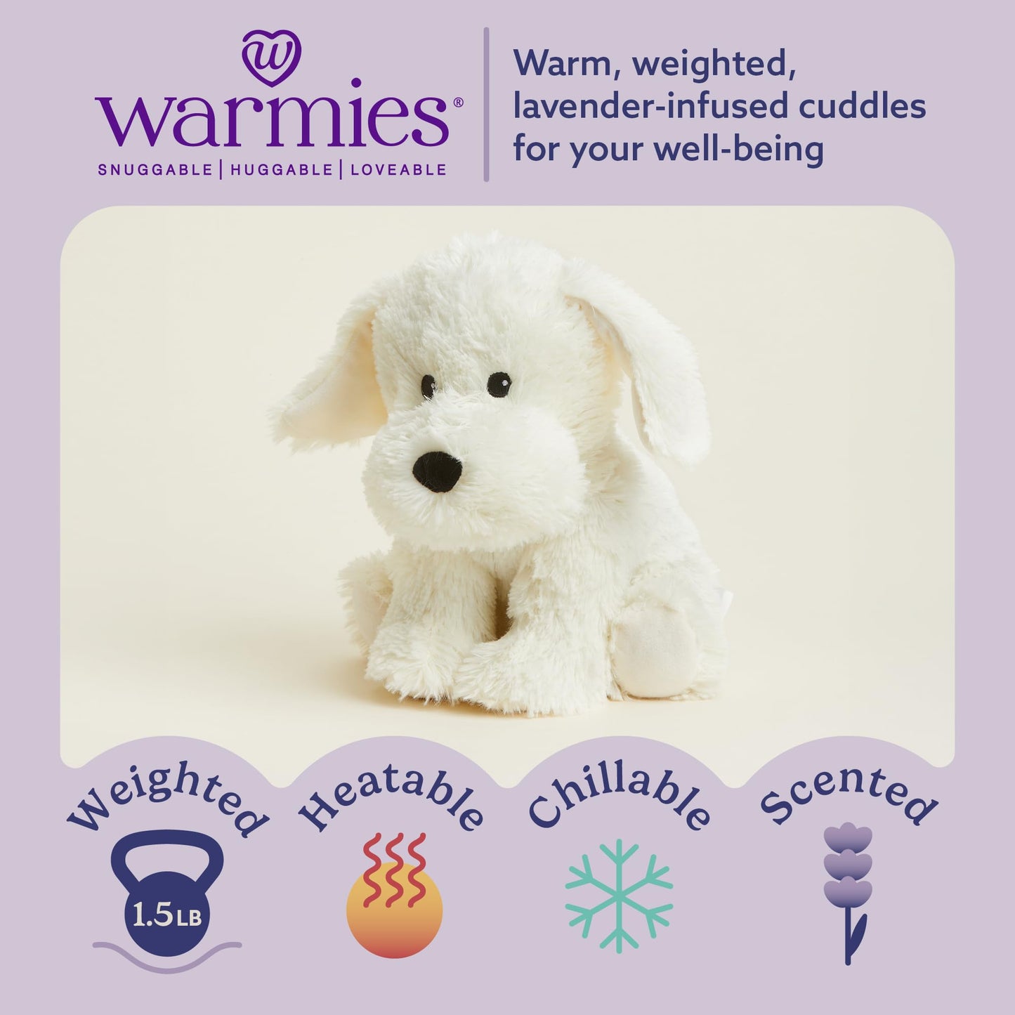 warmies Microwavable & Weighted Stuffed Animals, Yellow Lab- Heated Stuffed Animal Plushie for Warmth & Comfort - Cute Soft Plush Toys for Adults & Children (Boys, Girls, Babies & Toddlers)