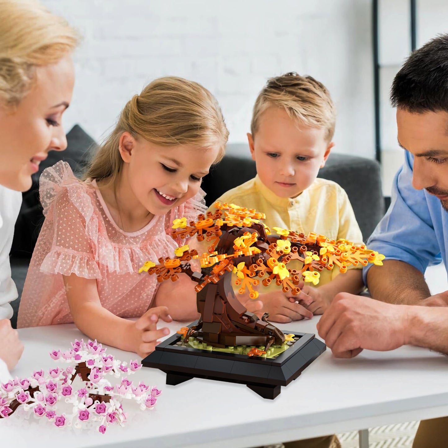 Taojiyuan Bonsai Tree Building Set, 4 in 1 Four Seasons Bonsai Tree Building Toy, Plant Collection Home Decoration Building Blocks DIY Adult Creative Gifts for Girls and Boys