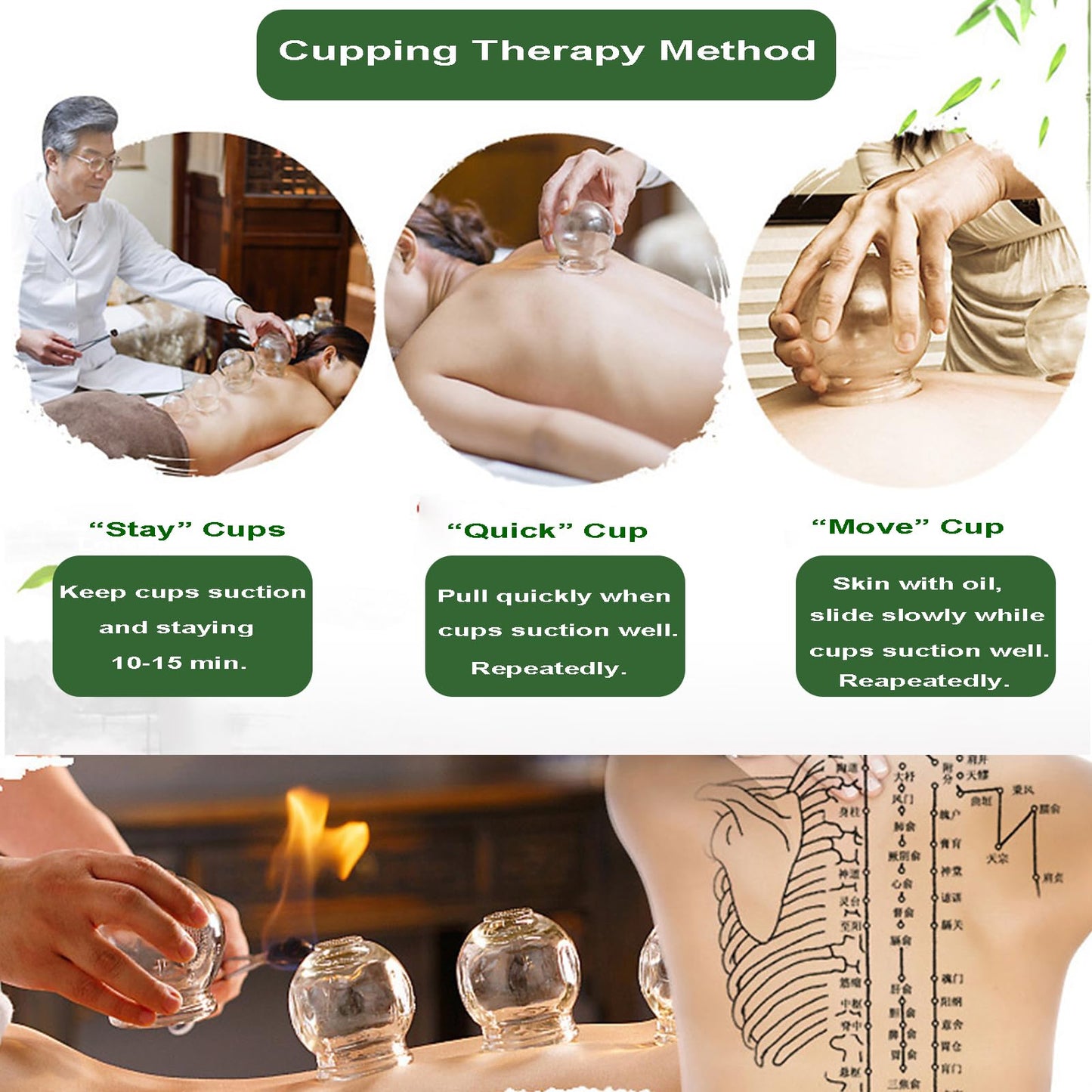 Kinaxixi Glass Cupping Set Chinese Traditional Professional Acupoint Cupping Therapy Set for Back Muscle Massage Gift for Family(16PCS)