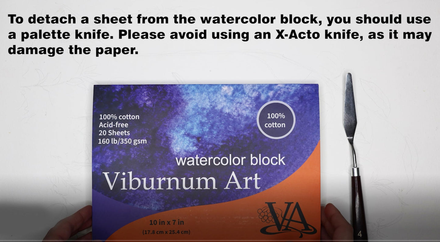 Viburnum Art Cotton Watercolor Paper Pad 160lb/350gsm Cold Press Watercolor Block Watercolor Paper Artist Paper for Adults and Students 20 Sheets 10 x 7 Inches