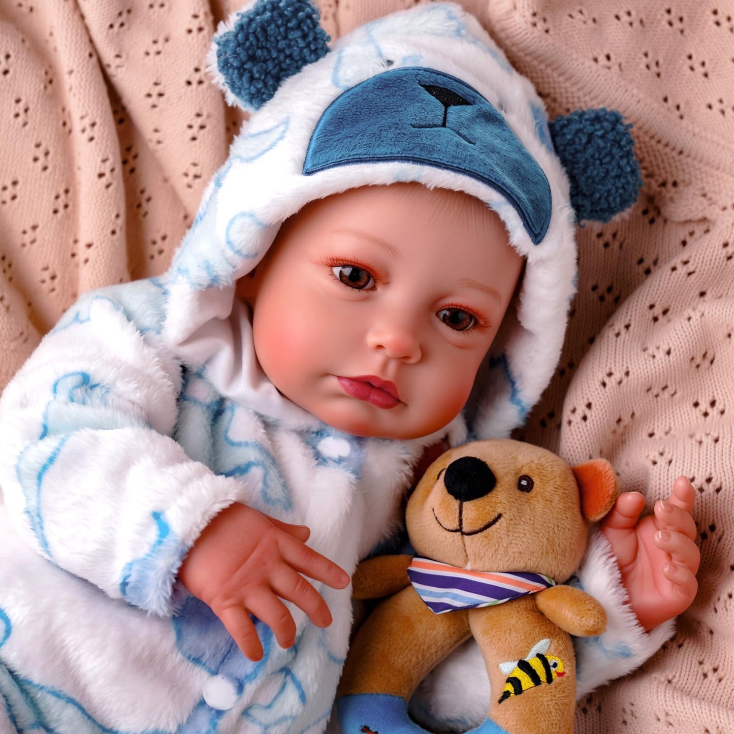 BABESIDE Lifelike Reborn Baby Dolls Boy, 20 Inch Realistic Doll for Boy Newborn Real Life Poseable Soft Vinyl and Cloth Body Baby Dolls with Clothes and Toy Gift for Kids Age 3+