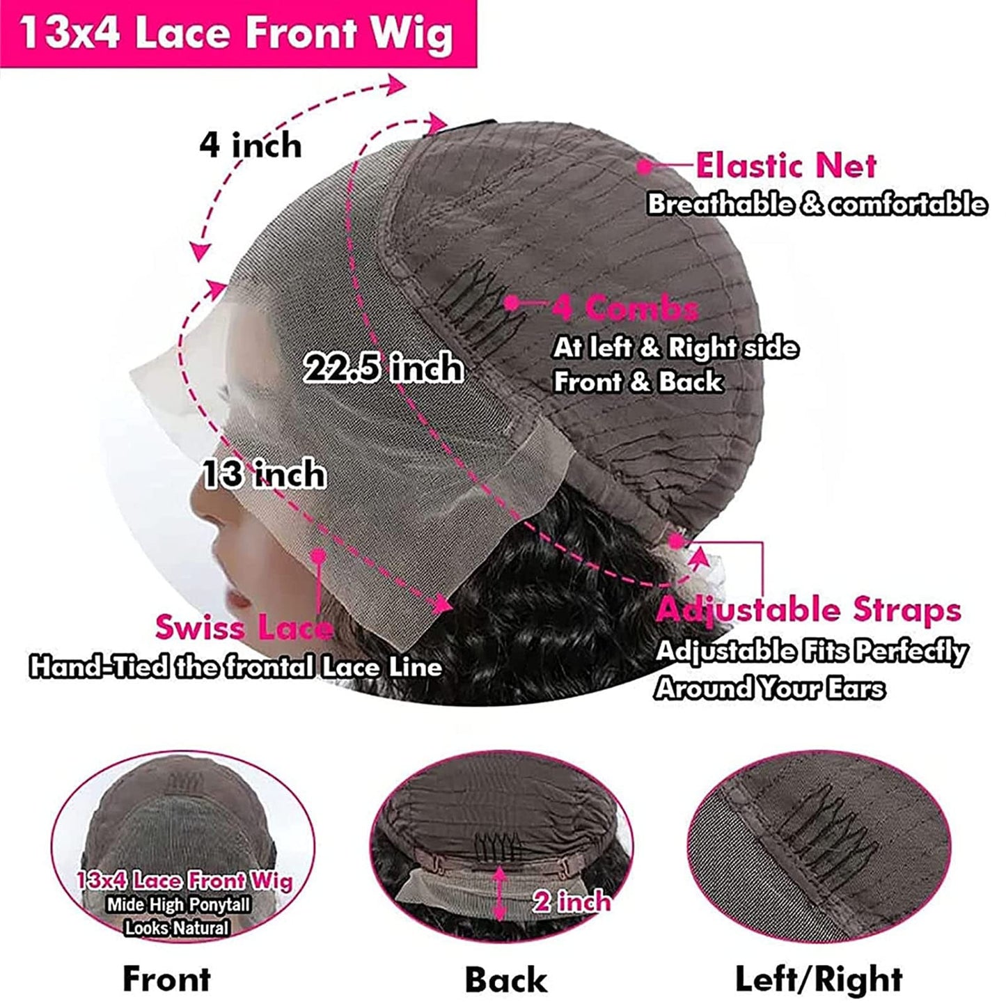 VTAOZI Body Wave Lace Front Wigs Human Hair Pre Plucked 13x4 Lace Frontal Wigs Human Hair for Black Women 180% Density Brazilian Glueless Wigs Human Hair 22 Inch