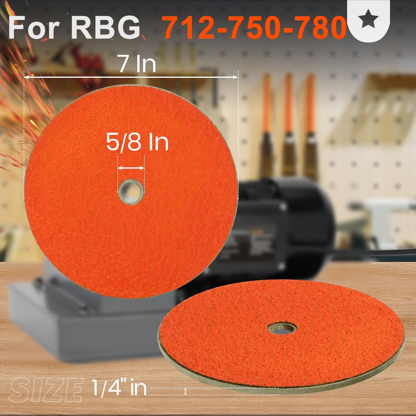 7" Disc Grinding Wheel for RBG 712, 750, 780 Grinder, 11710 Abrasive Grinding Wheel Replace 7" Lawn Mower Blade Sharpener Disc