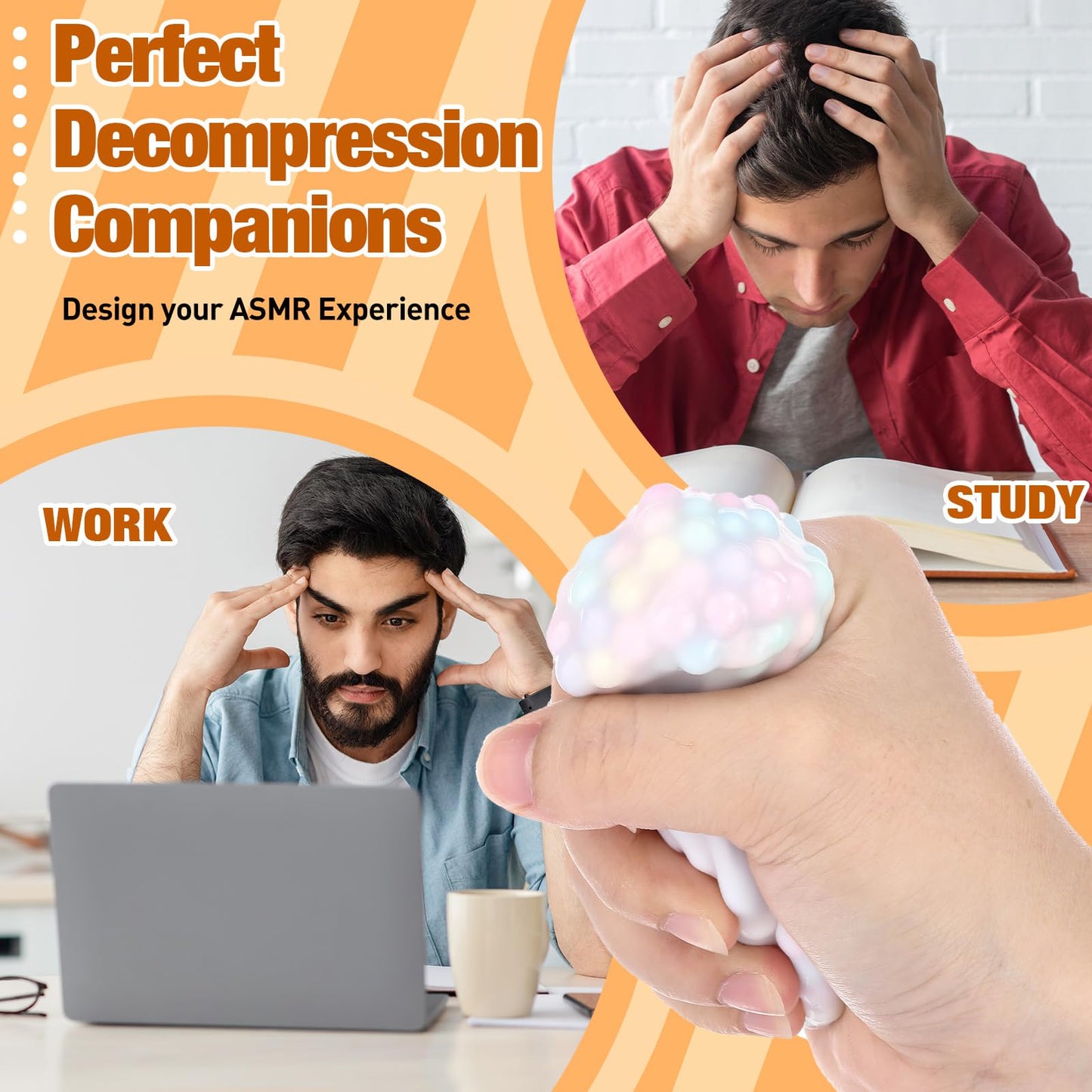 Simgoing 12 Sets DIY Stress Ball Making Kit Milky Blank Stress Ball DIY Kit with 12 Skins Empty Squeeze Balls Fill Beads Expander Tool Vacuum Evacuating Device for Make Your Own Pressure Balls