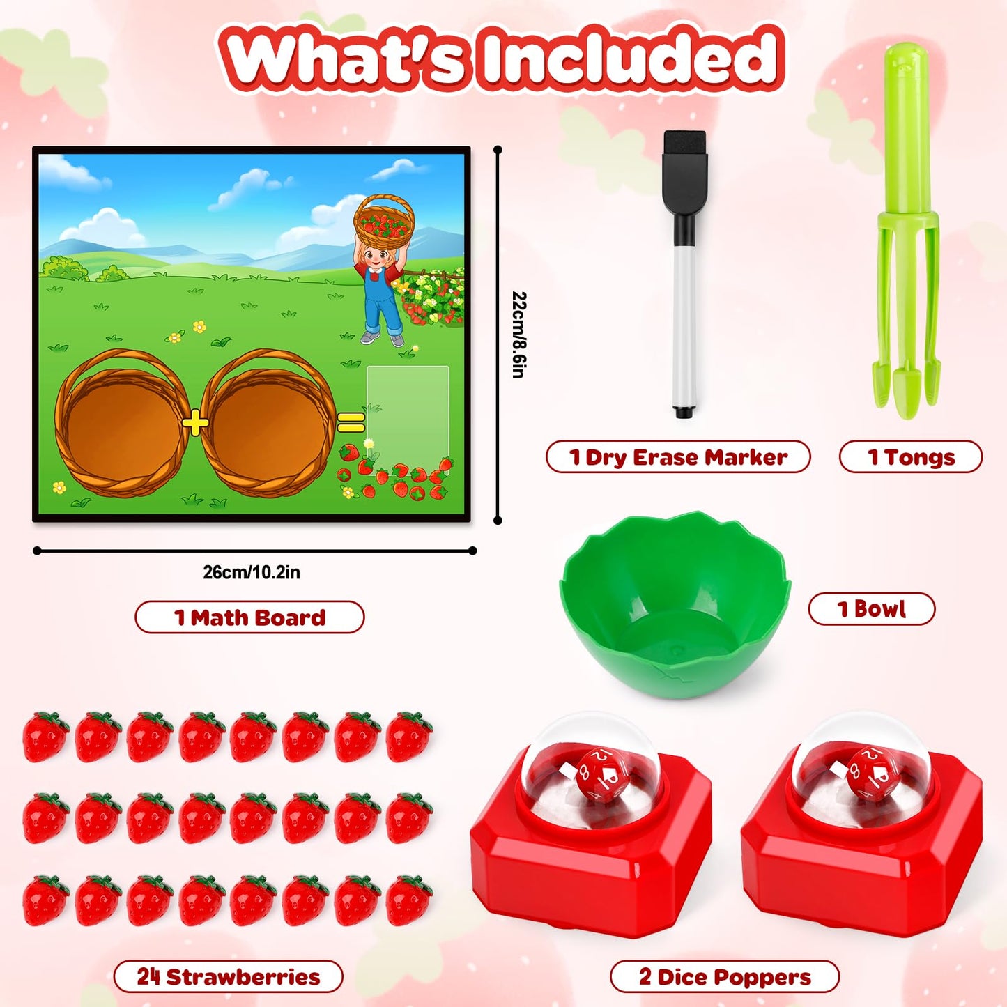 SkilLify Math Board Games for Kids with Dice Poppers, Kindergarten Preschool Math Manipulatives Games Counters Toys, Addition and Subtraction Dice Games Homeschool Supplies Classroom Must Haves
