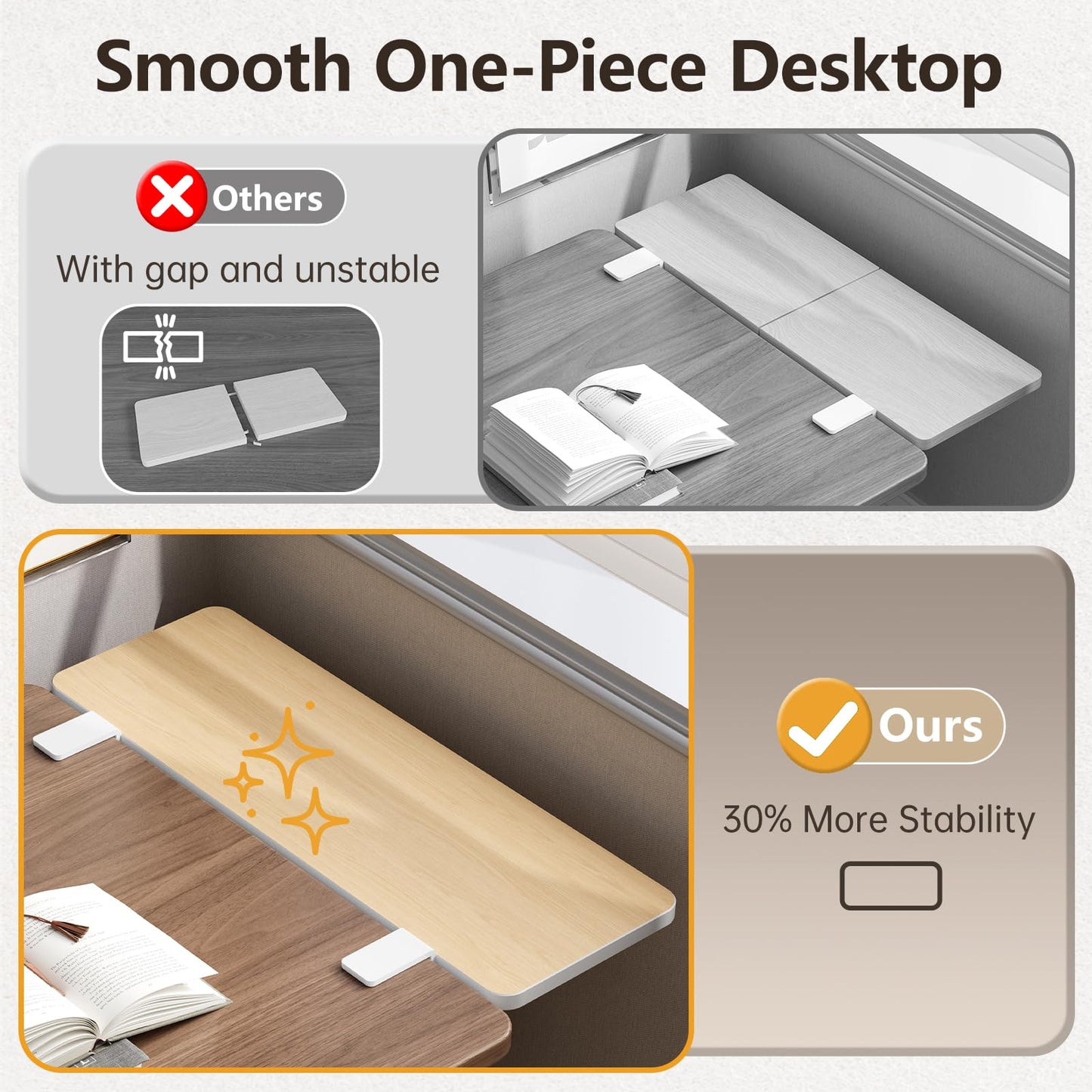 JYLH JOYSEEKER 3 in 1 Clamp-on 22"×7.5" Desk Extender, Heavy-Duty Side/Top Desk Organizer Shelf, Adjustable Desktop Storage for Office Accessories, Monitor and Laptop Riser, Pegboard Included