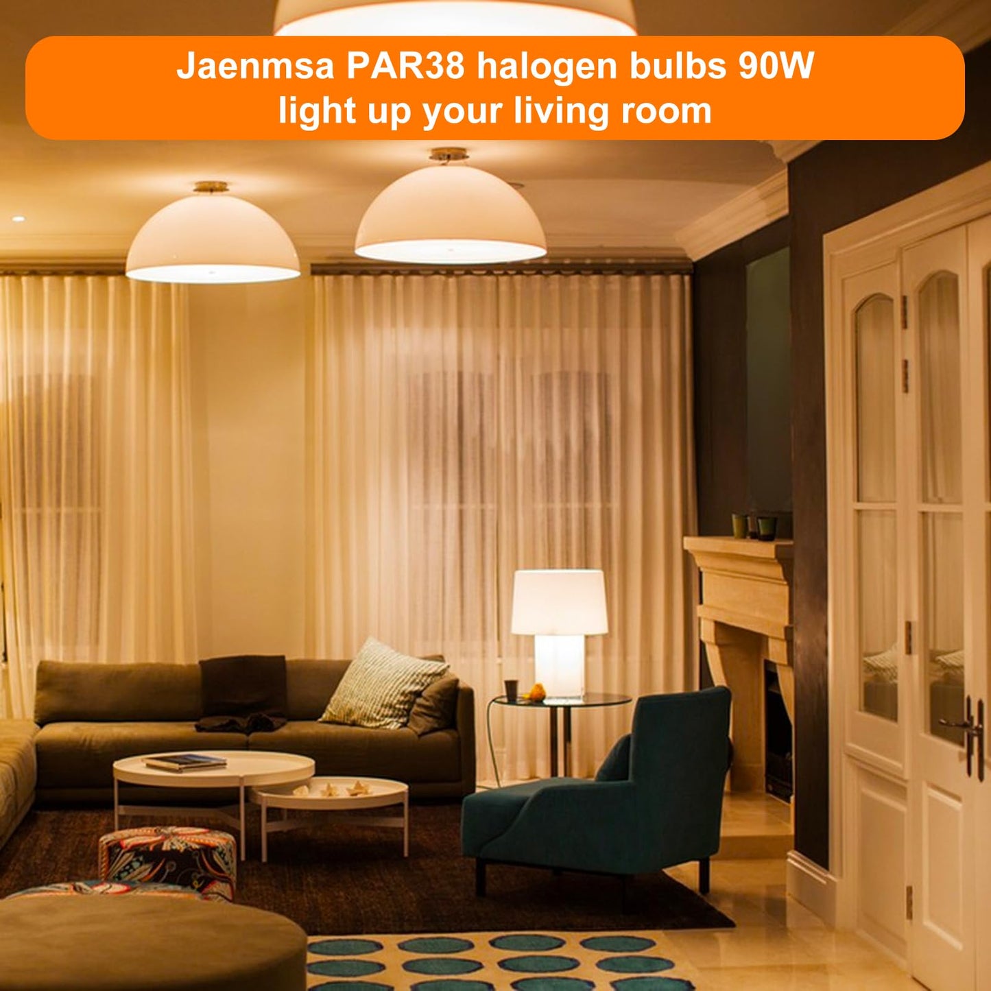 Jaenmsa PAR38 Halogen Flood Light Bulbs 90W 120V, Par38 Halogen Light Bulbs 8 Pack for Indoor and Outdoor Floodlight Bulbs PAR38, Reptile Heat Lamp Bulbs with E26 Base, 2800K Warm White, 4050 Lumens