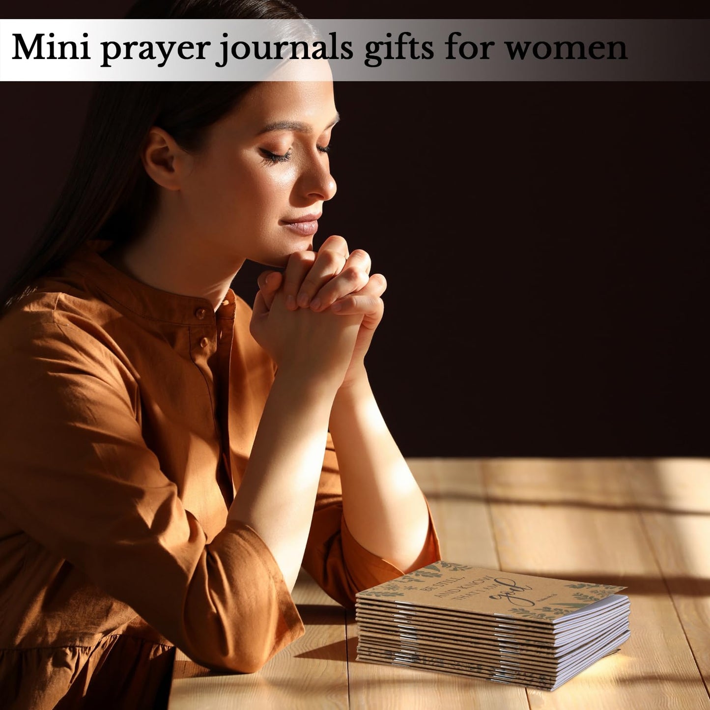 Ctosree 200 Pcs Bible Verse Prayer Journal Notebook for Women Christian Notepads Gifts Mini Inspirational Religious Note Pads for Father's Day Church Teacher Sunday School 3.15 x 5 Inch (Brown)