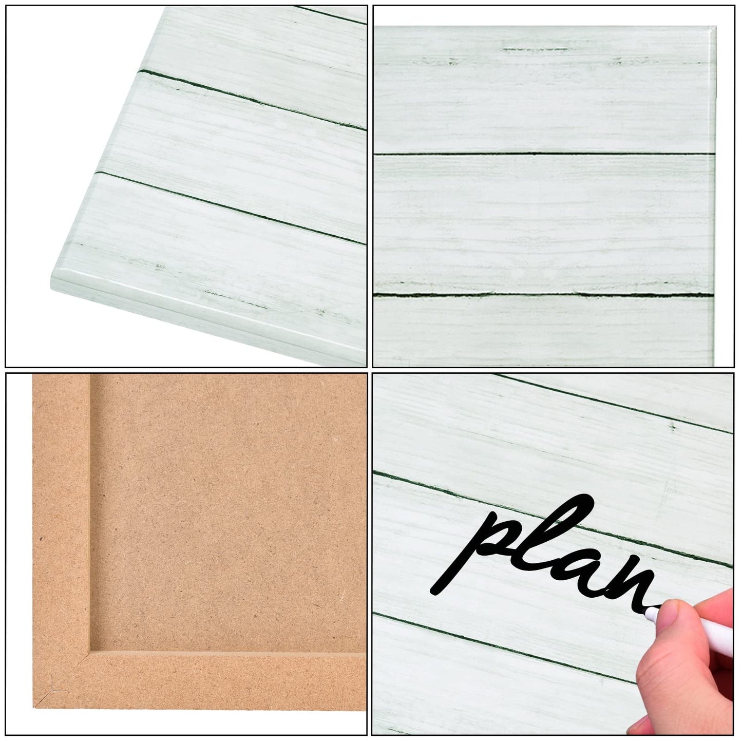 Aitakatta Wooden Planks Print Magnetic Surface Dry Erase Board, 30 x 20 inches Decorative White Board for Wall with Design, Frameless Dry Erase Board for Wall（Plank,5075,1pc）