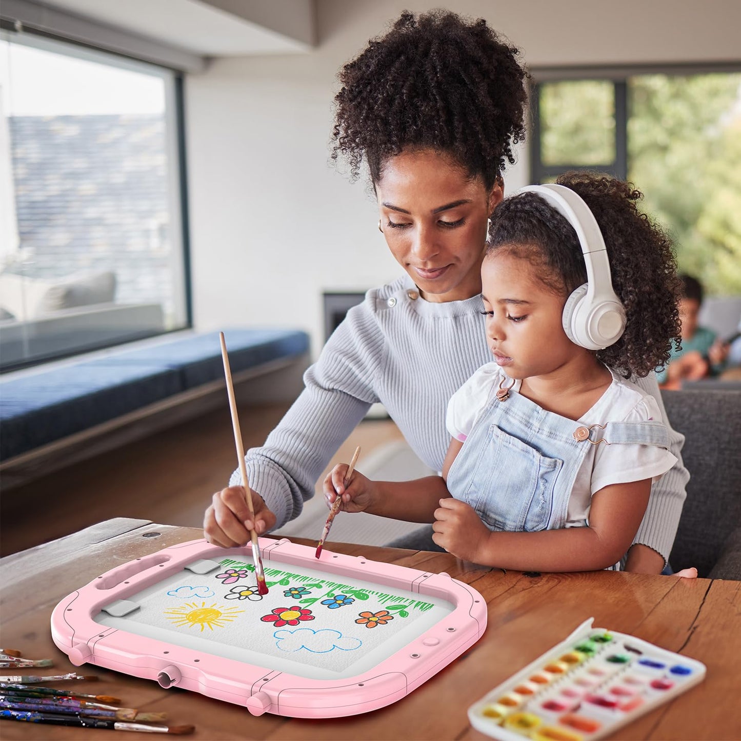 Ylovetoys Easel for Kids, Toddler Art Easel Adjustable Standing, Magnetic Double Sided Easel with Painting Accessories Gift for Boys and Girls