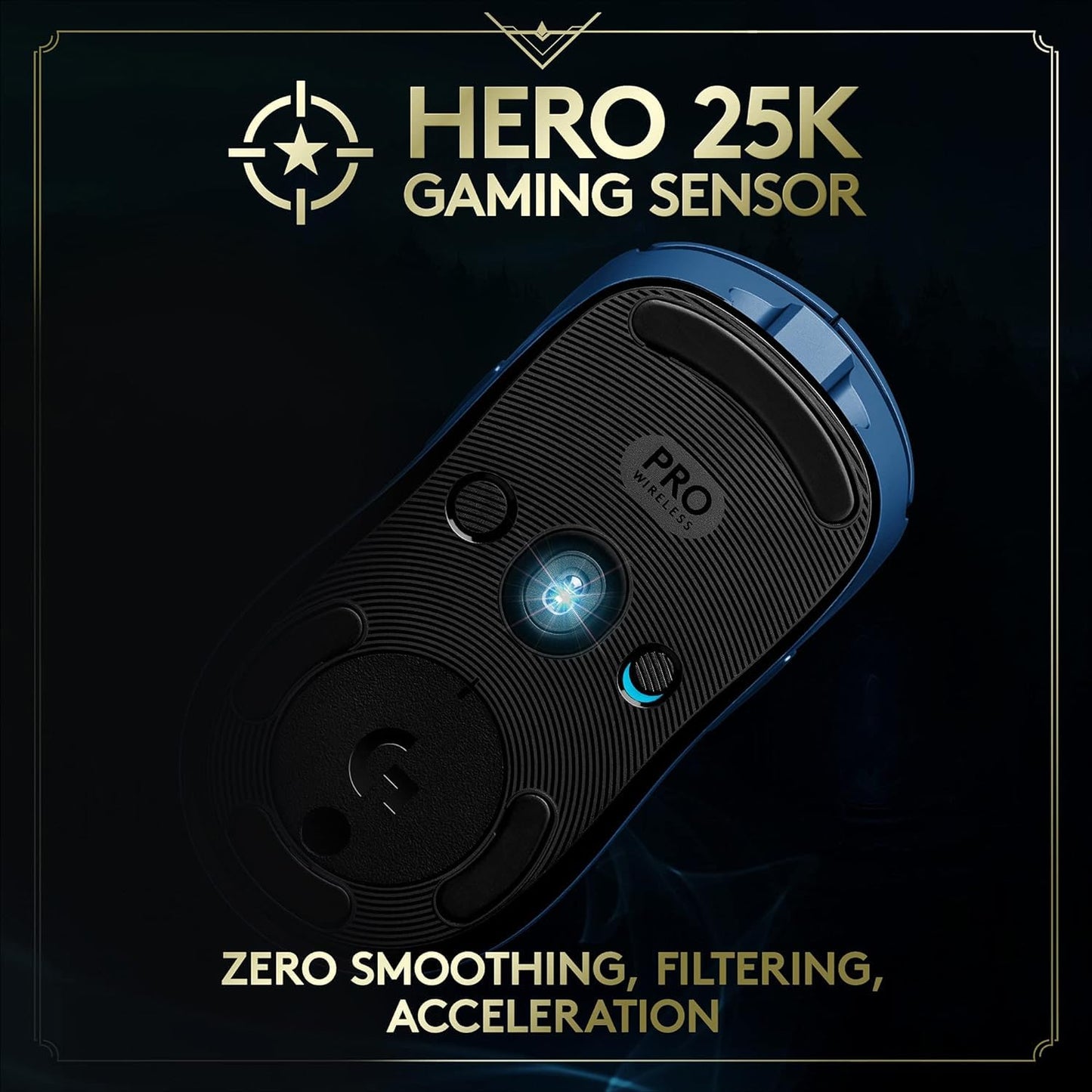 Logitech G Pro Wireless Gaming Mouse - League of Legends Edition - Hero 25K Sensor, Lightspeed, Programmable Buttons, Lightsync RGB (Renewed)