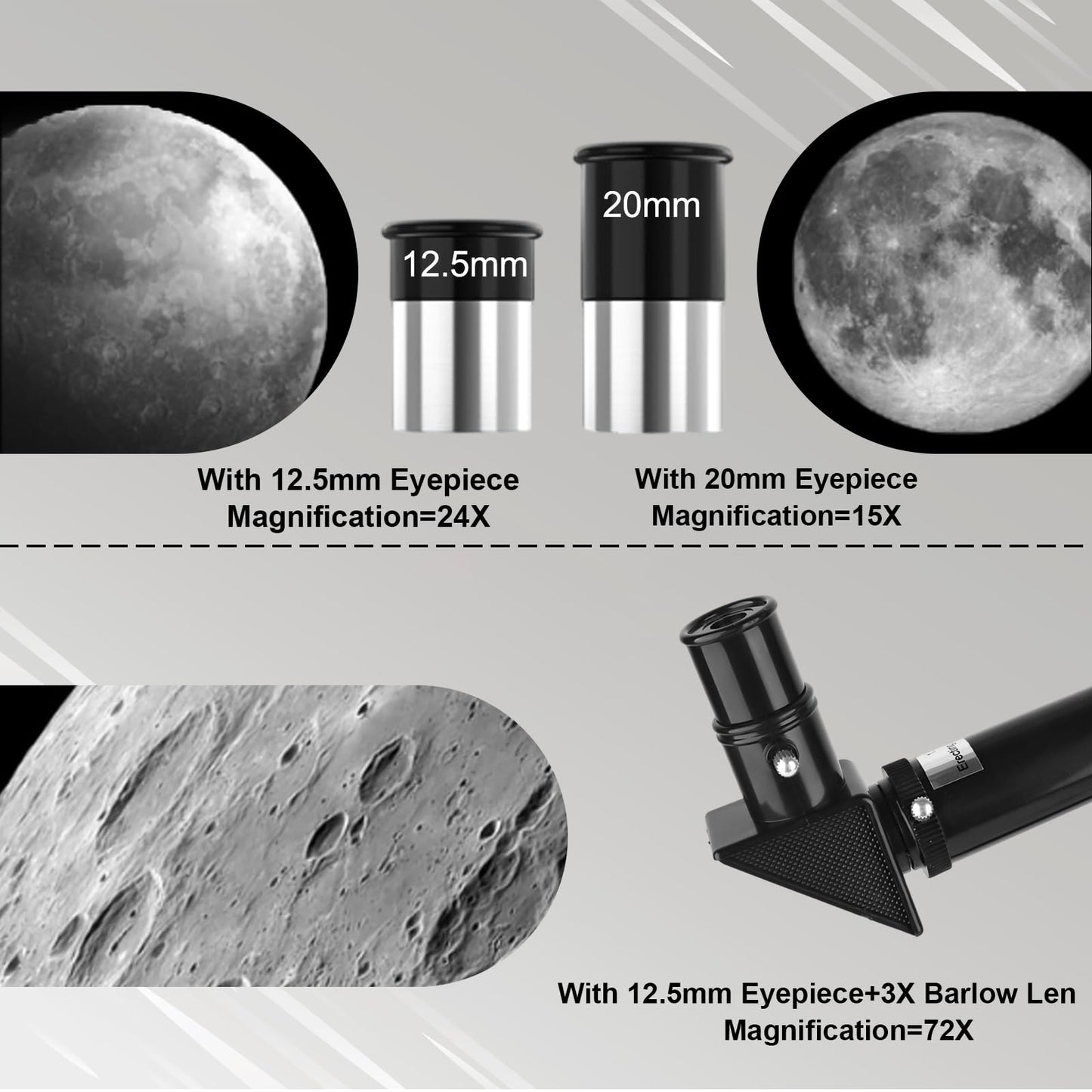 Telescope for Adults & Kids, 70mm Aperture 300mm Refractor Telescope, Portable Travel Refractor Telescopes for Astronomy Beginners with Tripod, Phone Adapter