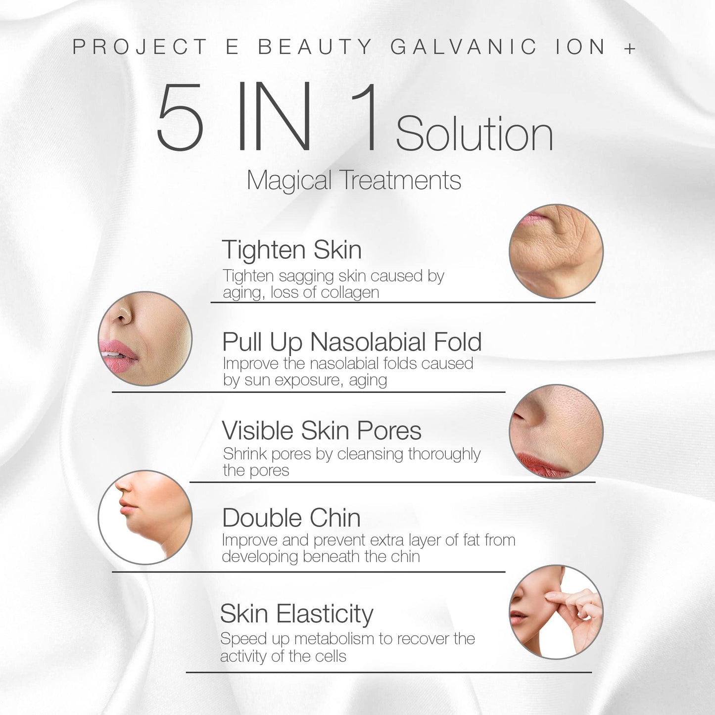 Project E Beauty Portable Rechargeable Galvanic Device | Skin Care Reduce Wrinkles Skin Tightening Firming Fine Lines Desincrustation Deep Pore Cleansing Rejuvenation Device