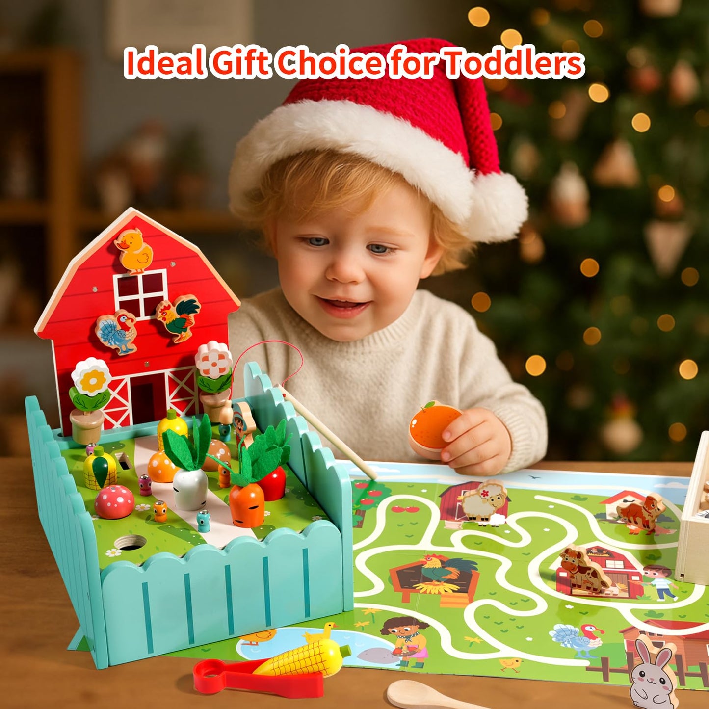 Toddlers Montessori Wooden Educational Toys for 2 3 4 Year Old | Birthday Gifts for Boys & Girls,Preschool Learning Toys for Speech Therapy & Fine Motor Skills Development