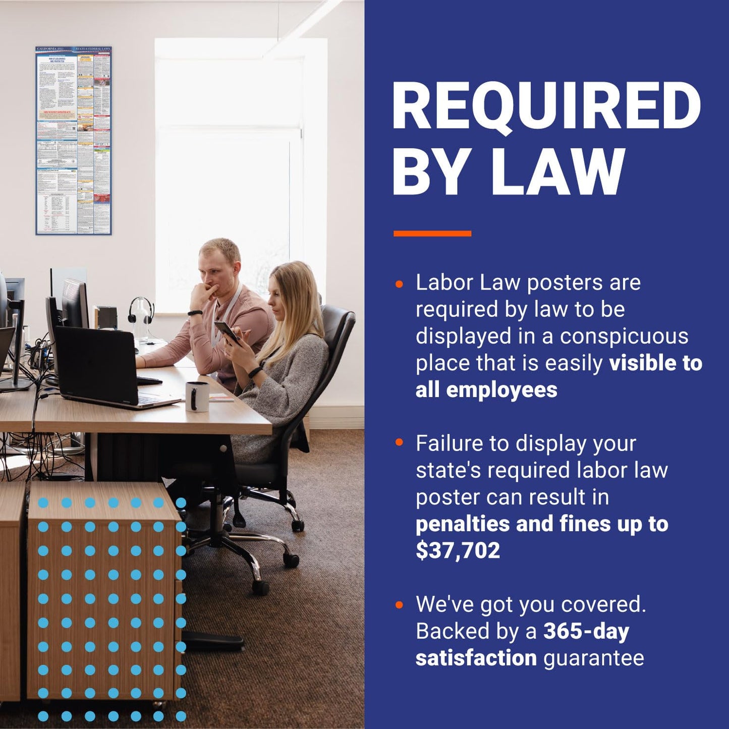 2025 California State and Federal Labor Law Poster - English Version- OSHA Workplace Compliant - Mandatory Regulations Posting for Employees - All-In-One Required Compliance Posting 16" x 40" Laminated (English)