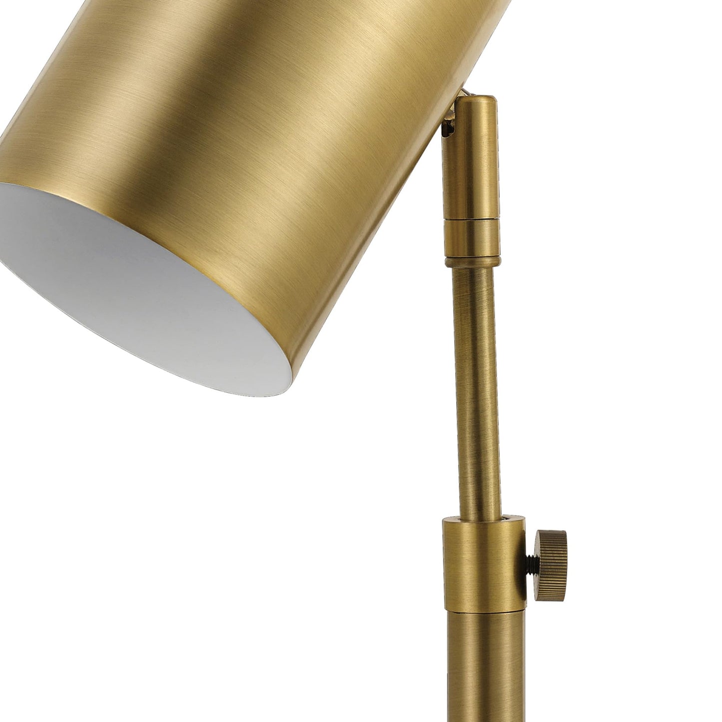 Globe Electric 52097 Pratt 18" Desk Lamp, Matte Brass Finish, Adjustable Height, in-Line Rocker On/Off Switch