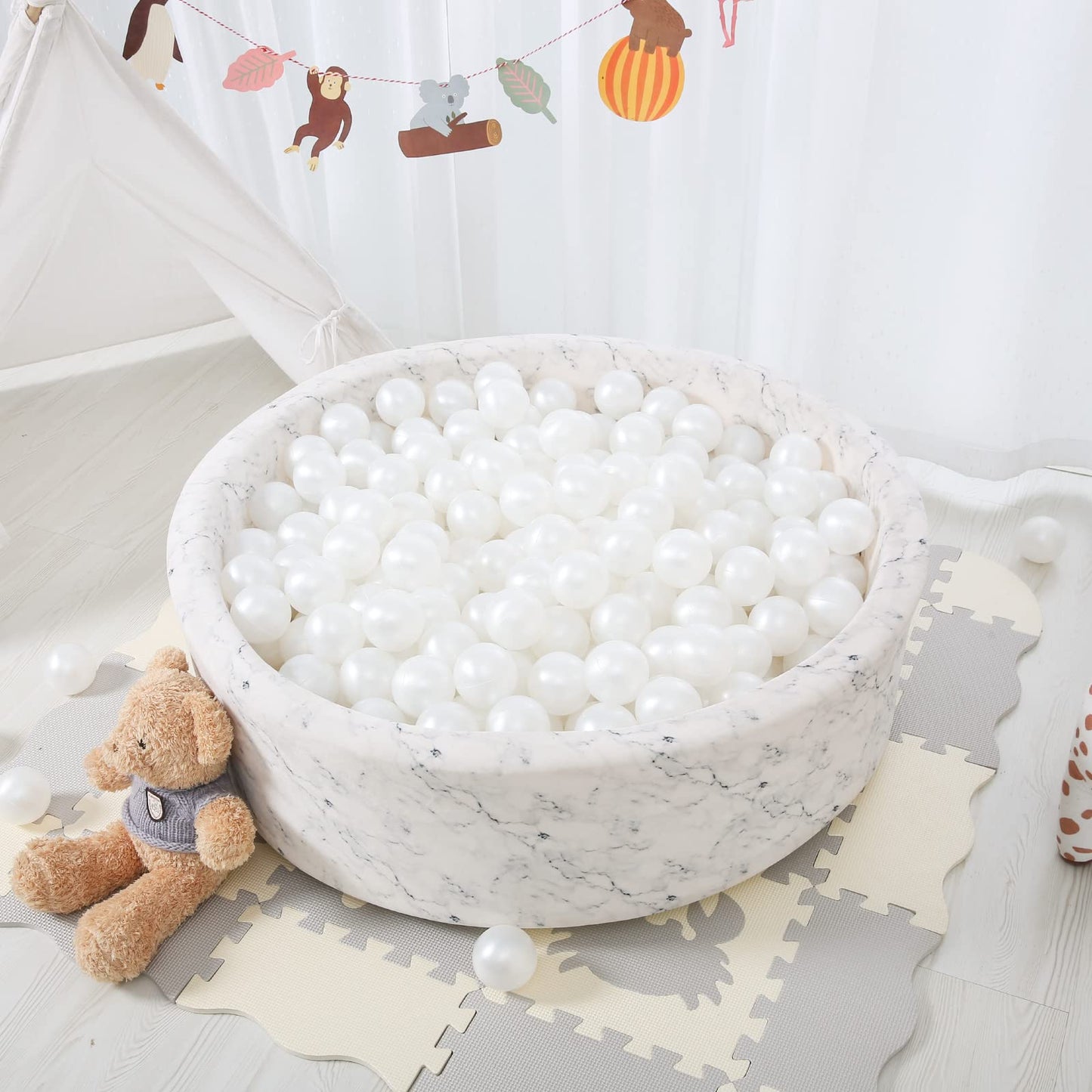 STARBOLO Ball Pit Balls - 2.75inches - Crush Proof Plastic Children's Toy Balls Macaron Ocean Balls Play Balls for Birthday Party Games Pool (Pearl White).