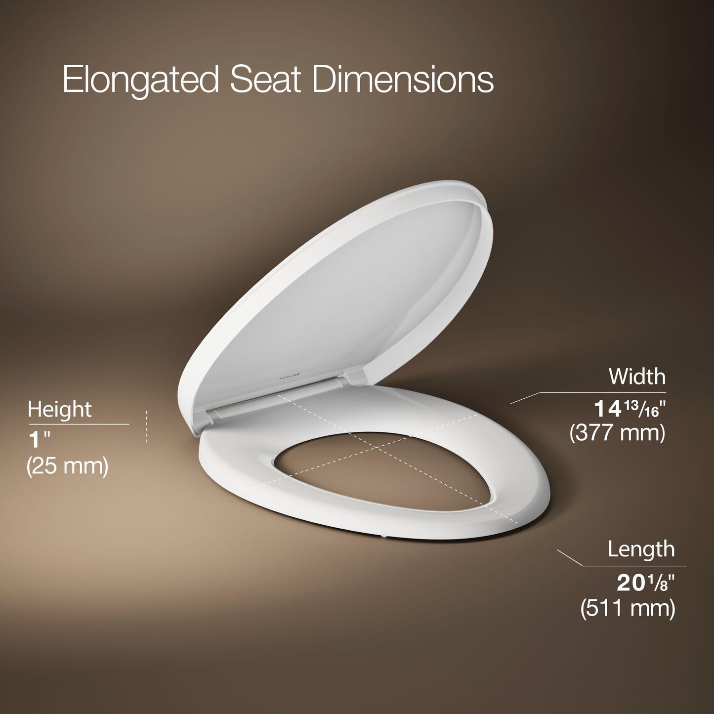 KOHLER K-26801-0 Impro ReadyLatch Quiet Close Elongated Toilet Seat, White Toilet Seat, Grip-Tight Bumpers, New Home Essentials, Slam Prevention