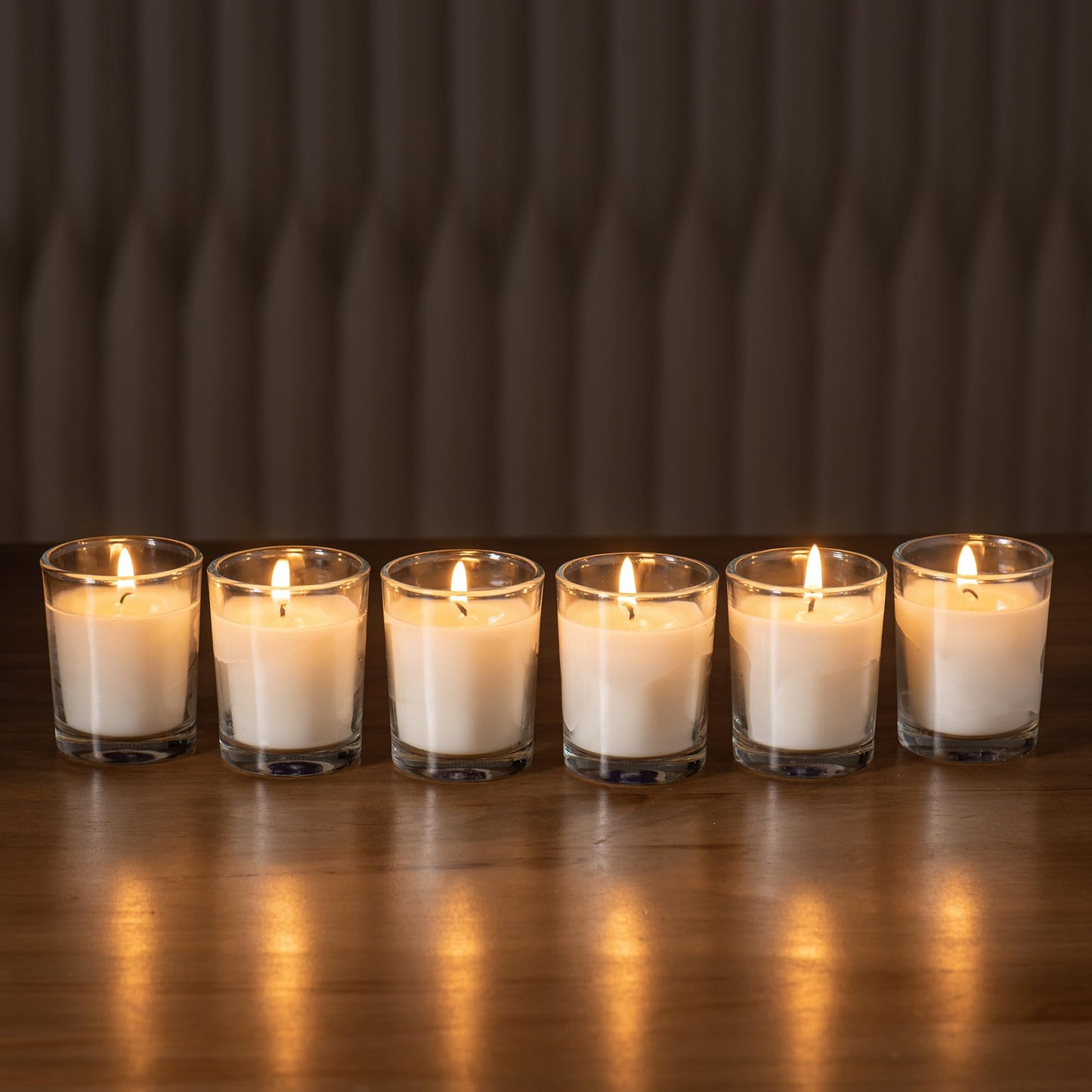 Housecret 36 Pack Warm White Unscented Clear Glass Filled Votive Candles. Hand Poured Wax Candle Ideal Gifts for Aromatherapy Spa Weddings Birthdays Holidays Party
