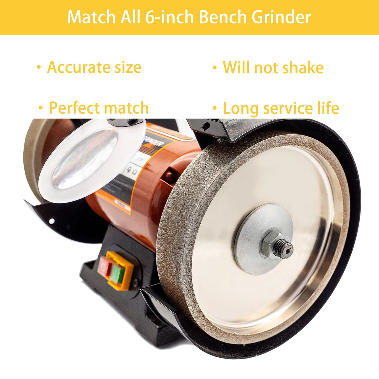 MORESUPERHARD CBN Grinding Wheel 6 inch 1000 Grit,1/2" Bore,1" Wide,forAll Kinds of 6 inch Bench Grinders,for Sharpening High Speed Steel Tools WoodTurining Tools(1000 Grit)