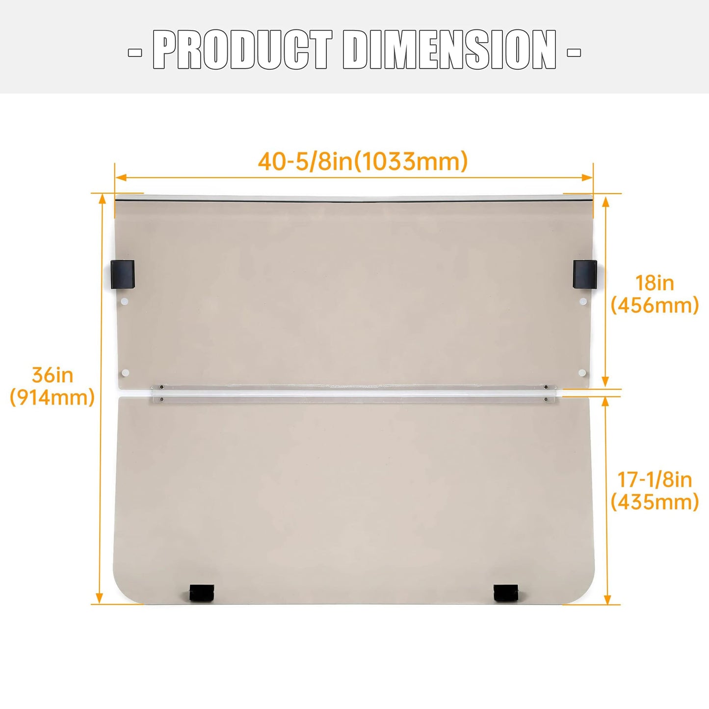 ECOTRIC Tinted/Smoke Windshield Compatible with 1995-2003 Yamaha G14 G16 G19 Gas and Electric Golf Cart Fold Down Windshield