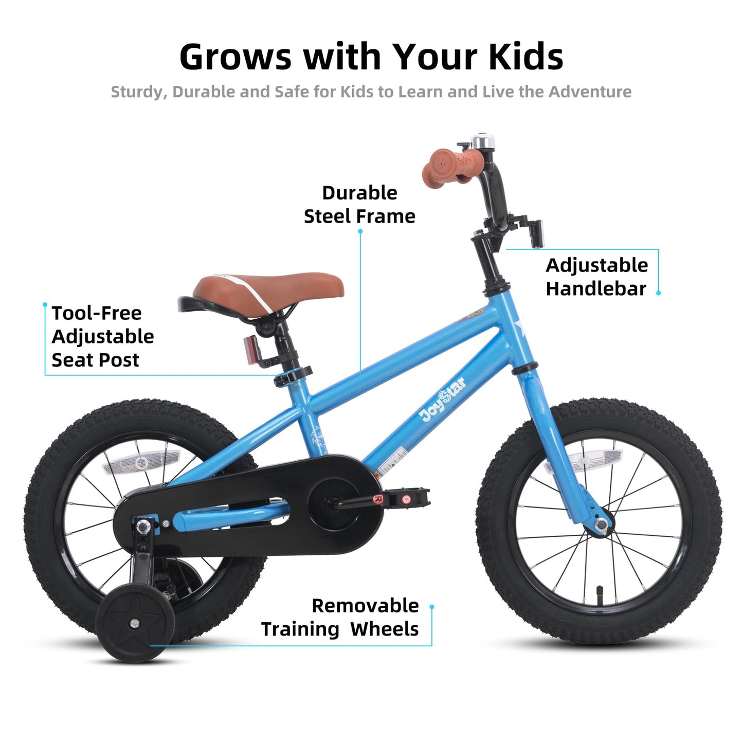JOYSTAR 16 Inch Kids Bike for 4-7 Ages with Training Wheels Coaster Braking Ride-On Boys Bicycle 4 5 6 7 Years Children Bikes BMX Style Birthday Gifts Blue