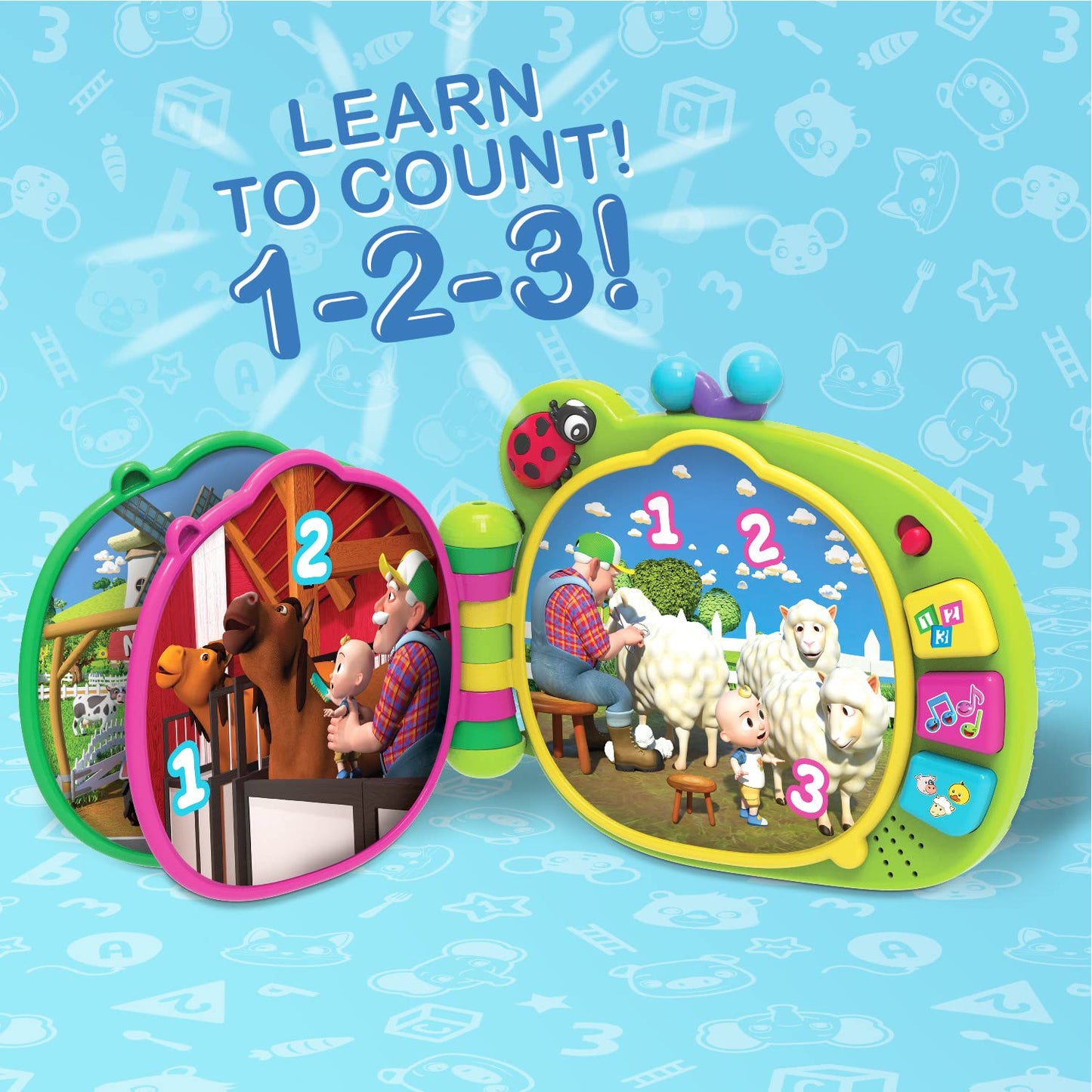 CoComelon Learning Book Interactive Toy for Toddlers with 3 Learning Modes, Music, Numbers, Animal Sounds, 50 Learning Phrases, Officially Licensed Kids Toys for Ages 18 Month, Gifts and Presents
