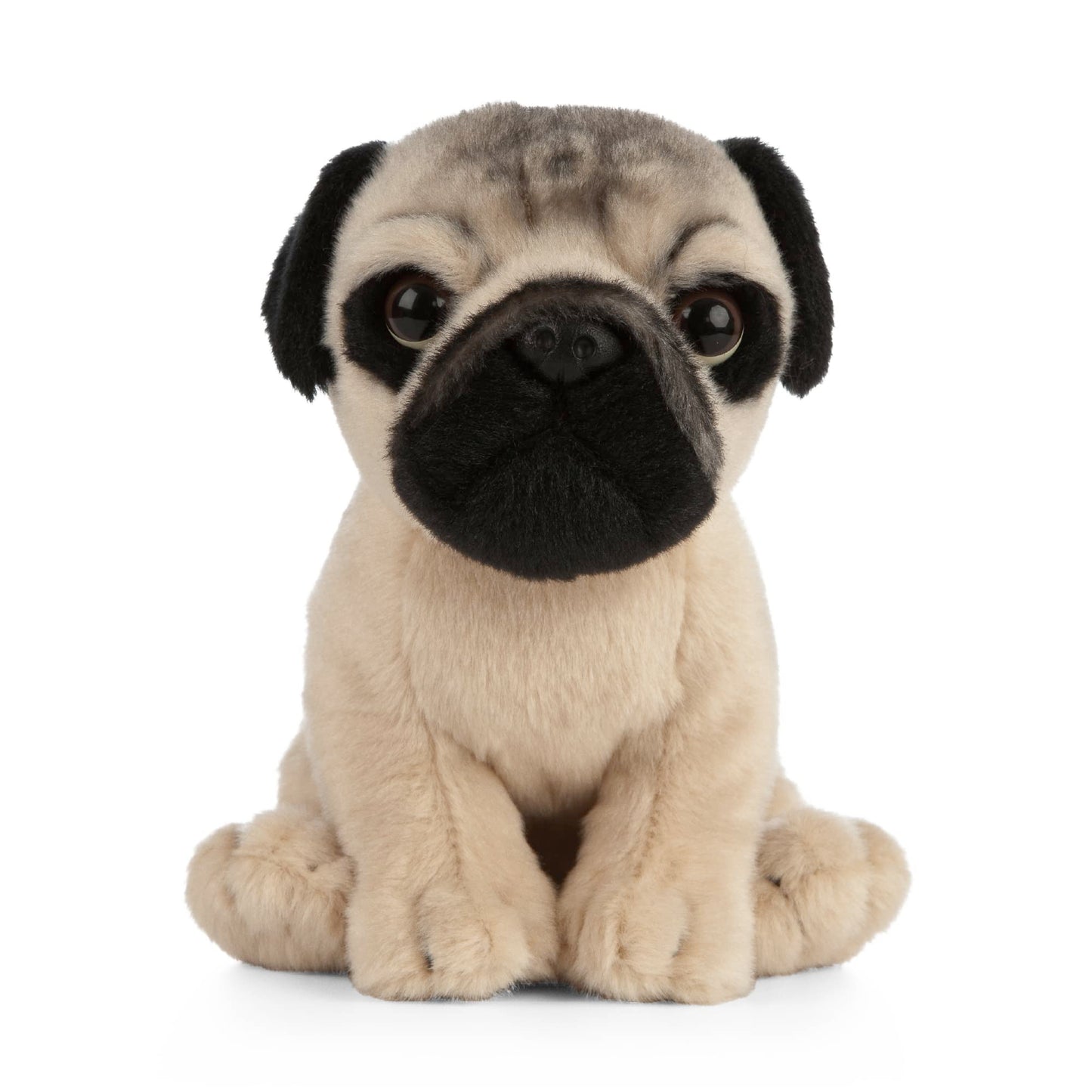 Living Nature Pug Puppy Stuffed Animal | Fluffy Dog Animal | Soft Toy for Kids | 6 inches