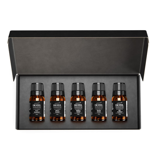 AirScent Hotel Diffuser Oil Gift Set - Pure Luxury 5 Star Hotel Scents - 10 mL, 0.34 fl oz Fragrance Oil Set - Four Seasons, Hilton Signature and Other Luxury Hotel Scents