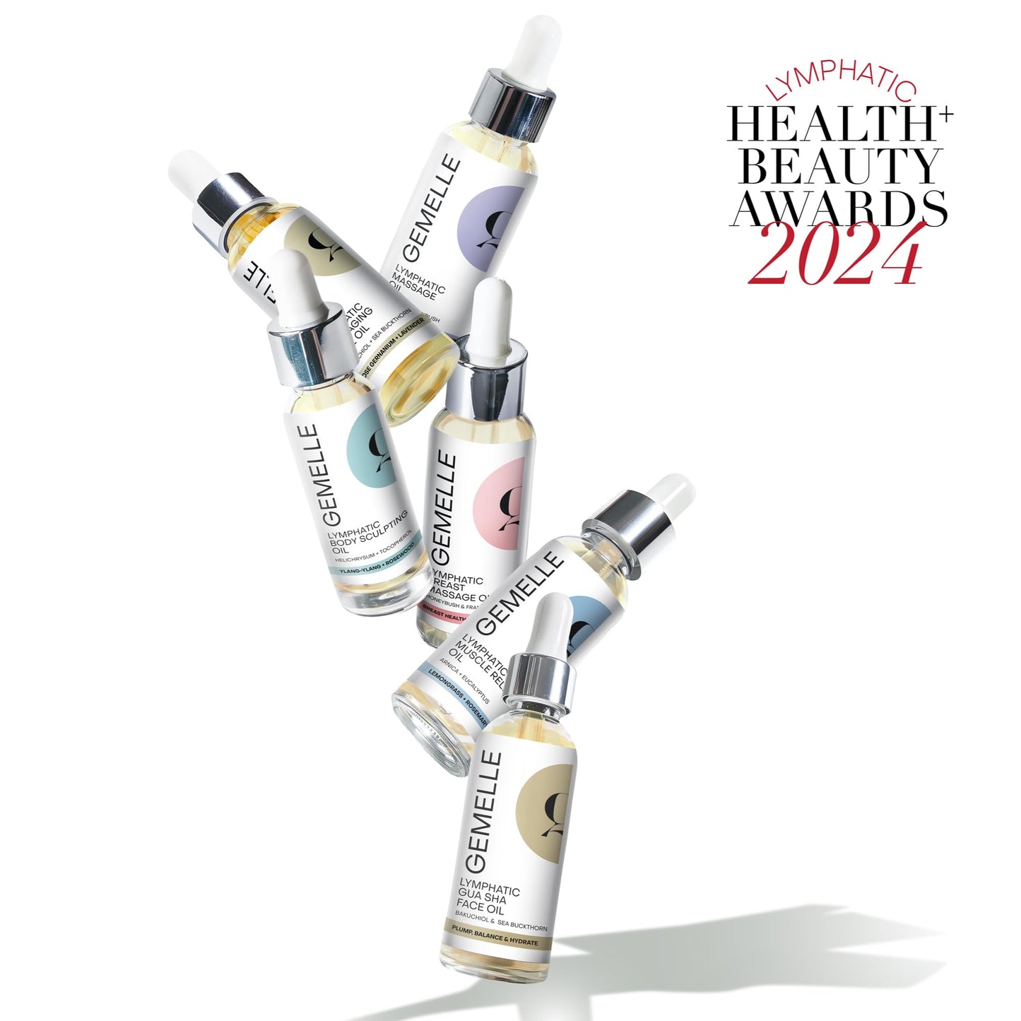 GEMELLE Hydrating Anti-Aging Face Oil | 2024 Product of The Year | Packed with Vitamins C,E & A | Moisturize, Repair & Protect | Bakuchiol, Sea Buckthorn & More! | Lymphatic, Natural, Clean 30ml
