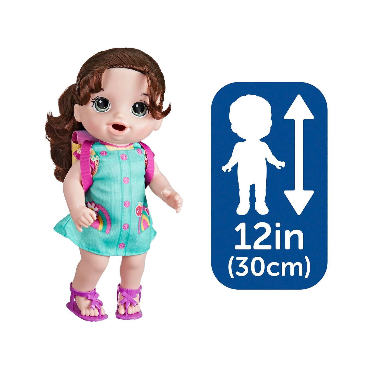 Baby Alive Time for School Baby Doll Set, Back to School Toys for 3 Year Old Girls & Boys & Up, 12 Inch Baby Doll, Brown Hair (Amazon Exclusive)