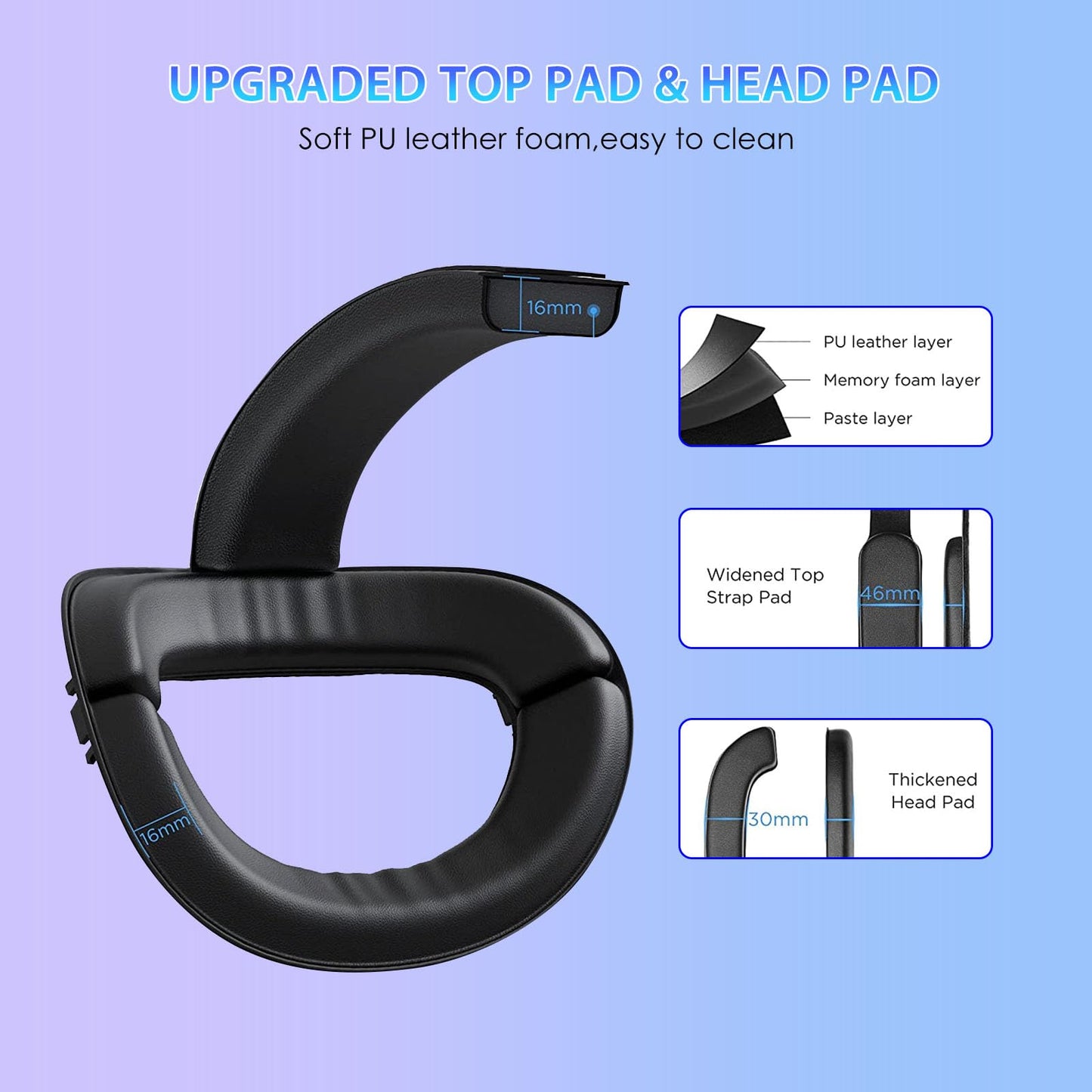 MLemonVR Comfortable Headset Accessory for Oculus/Meta Quest 3/3S,RGB Lights with Battery,Quick Charge for Extended Play, Removable Battery,Adjustable Elite (Black)