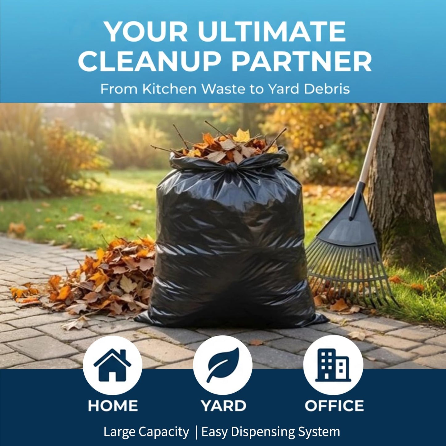 T.FORING 55-60 Gallon Black Trash Bags 120 Count - 40''x53'' Extra Large 50+ Gallon Garbage Bags,Unscented Strong Huge Can Liners for Construction Industrial Yard Outdoor Commercial