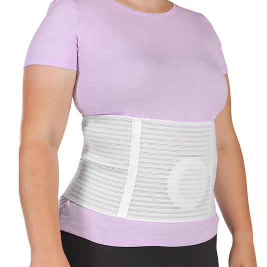 BraceAbility Umbilical Hernia Belt for Men and Women - Abdominal Binder Stomach Truss with Compression Pad for Belly Button, Navel, Ventral, Epigastric, Hiatal Hernia Relief Surgery Support (L/XL 8")