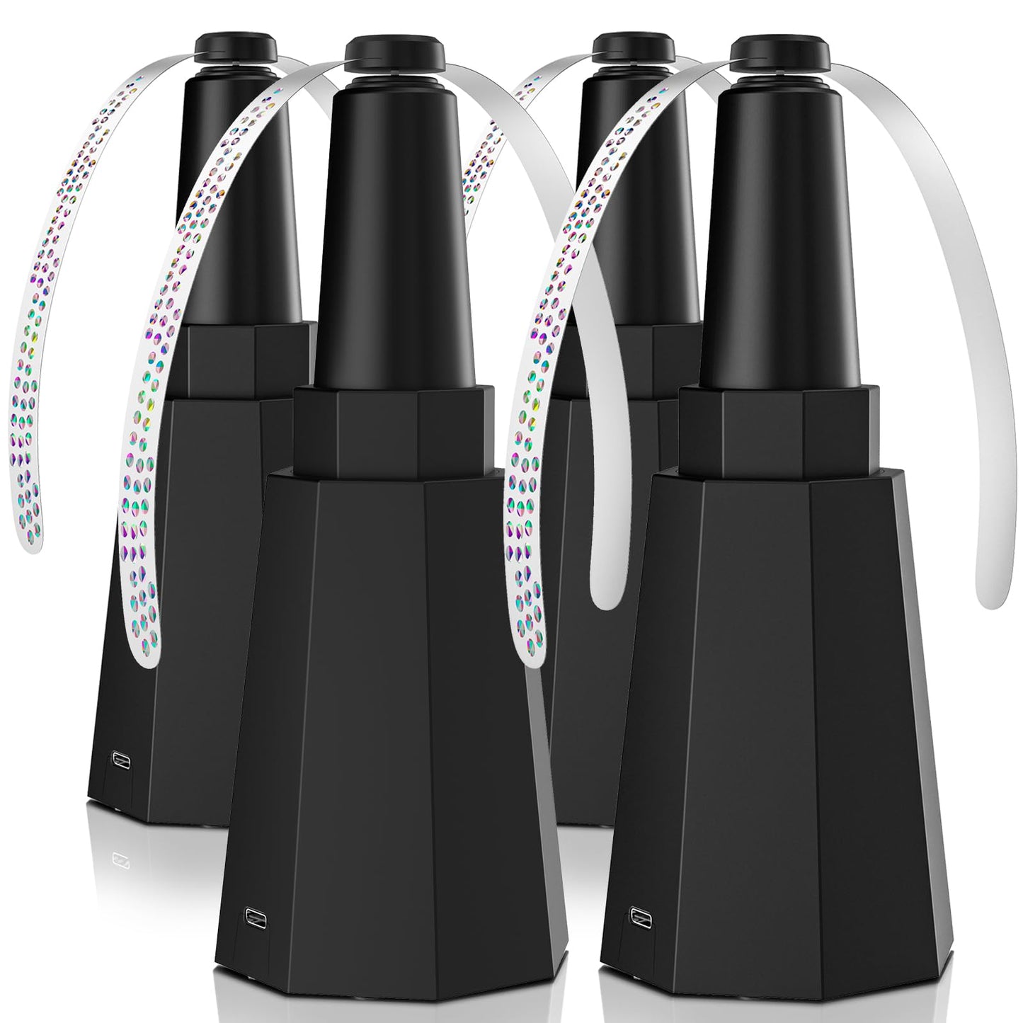 4-Pack Rechargeable Fly Fans for Tables Up to 10-Hour Working Time, Indoor Outdoor Mute Food Fans to Keep Flies Away, Retractable Table Fans with Hook for Home Restaurant Party Picnic Patio, Black