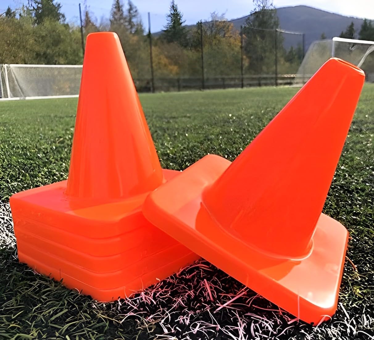 Versatyle 6in Heavy Duty Agility Training Cones for Soccer, Football, Basketball & Sports Drills, Flexible Motorcycle & Traffic Training Cones, Durable, Versatile, High Visibility (Set of 12, Orange)