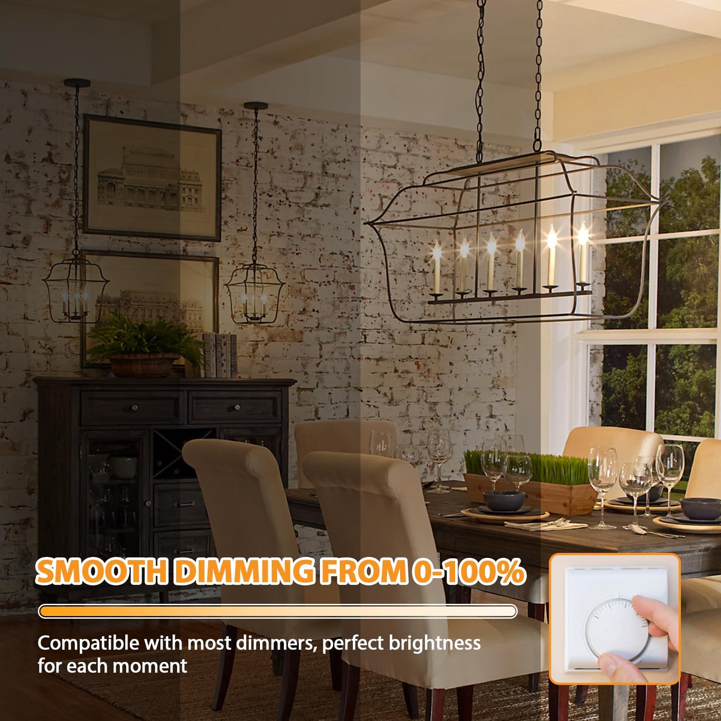 GoBright Dimmable LED Candelabra Bulbs 40W Equivalent, 24-Pack 2700K Soft Warm White E12 Chandelier Light Bulb, Vintage 4W 460LM CA10 Candle Light Bulbs for Chandeliers, Ceiling Fan, Pendant