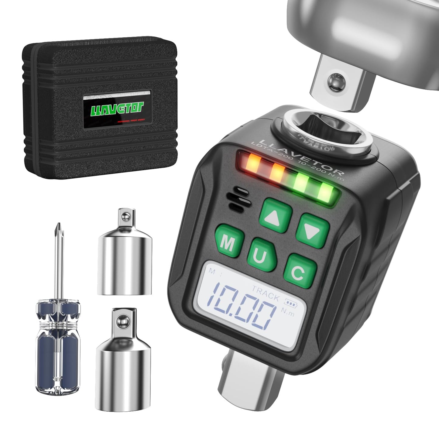 LLAVETOR Digital Torque Wrench Adapter Set 1/2" Drive,Electric Wrenches,Snap on Digital Inch Pound Torque Wrench,1/4",3/8" Torque Adapter for Car,Motorcycle & Automotive (12.54-250.8 ft-lb/17-340 Nm)