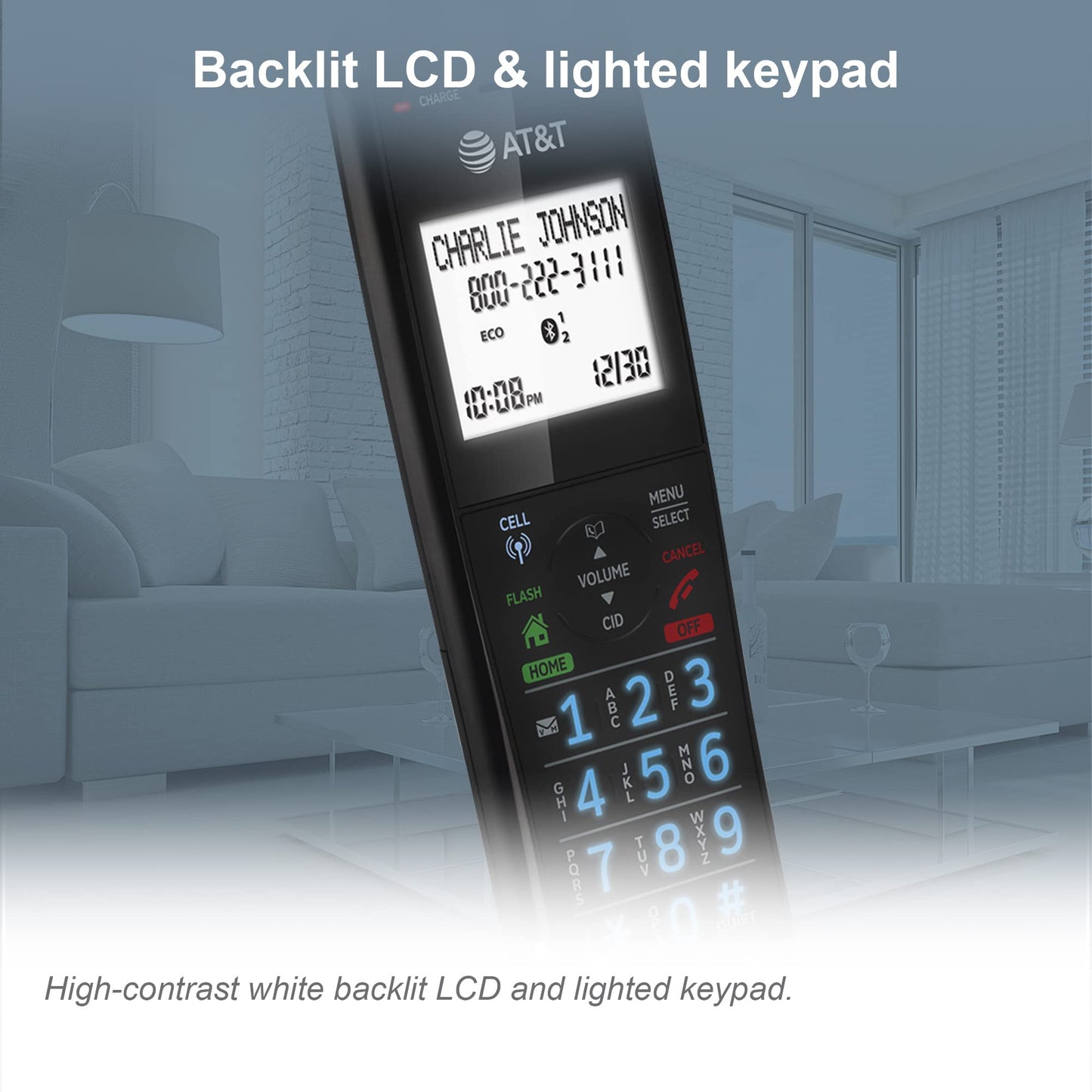 AT&T GL2113-31 Cordless Phone with Smart Call Blocker, Bluetooth Connect to Cell, Answering Machine, Full-Duplex Speakerphone