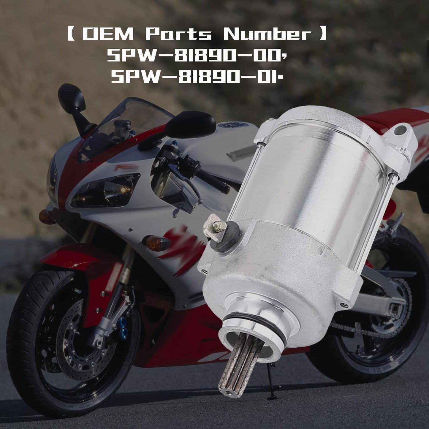KARSEE Starter Motor 5JJ-81890-00 Compatible with Yamaha YZF-R1 YZF R1 2000-2003 5PW81890-00 & 5PW-81890-01
