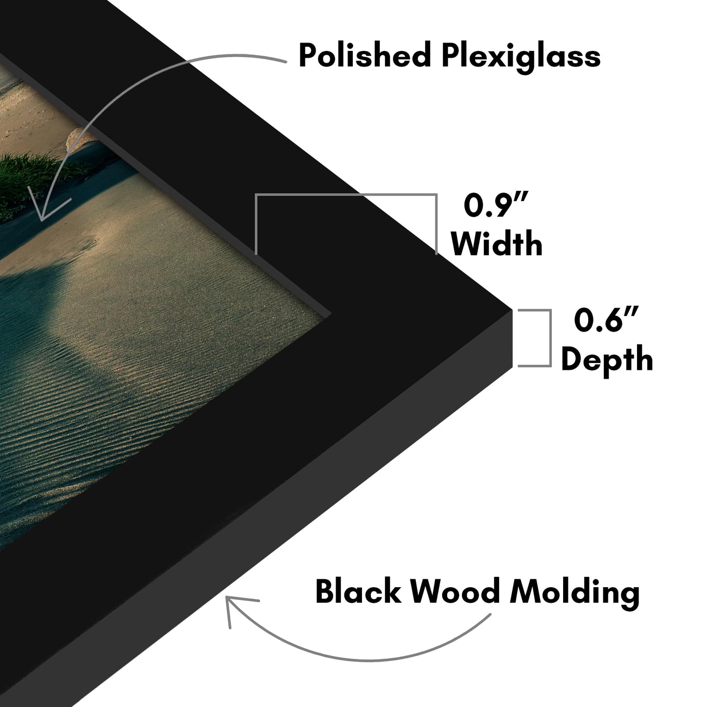 Americanflat 12x28 Picture Frame with Polished Plexiglass - Signature Collection - Gallery-Style Frames Made of Engineered Wood - Photo Frame for Wall Display - Black