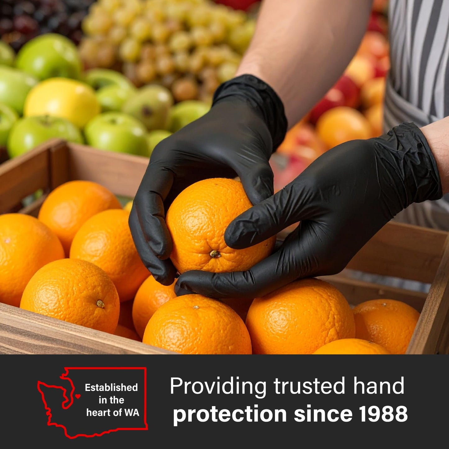 GLOVEWORKS XL Black Nitrile Gloves for Cooking, Food Prep, Disposable, 5 Mil, For Professional Cleaning, 4 Boxes of 100