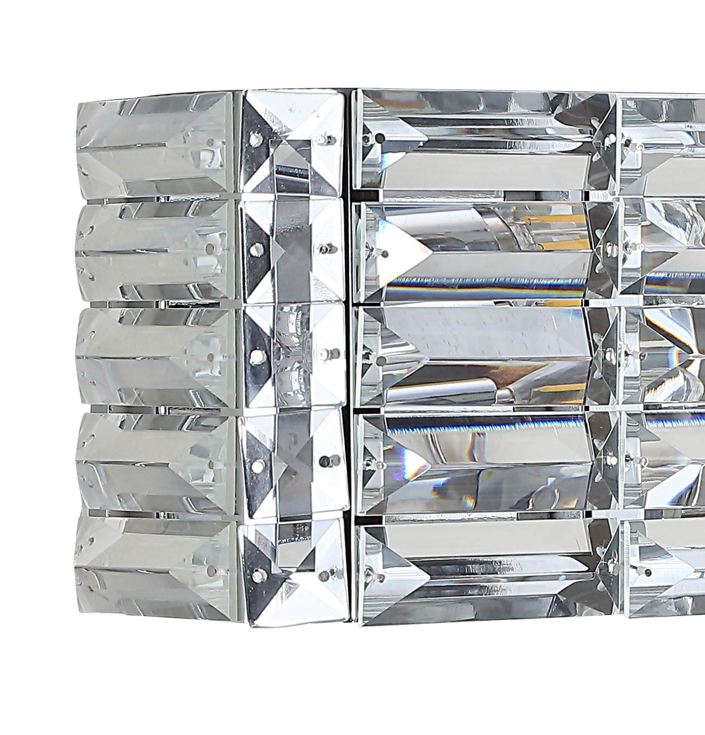 JONATHAN Y JYL7538A Evelyn Crystal Rectangle 10" 1-Light Iron/Crystal Glam Modern LED Vanity Light Classic 2700K LED 2W Bulb Included Bathroom Hallway Living Room Bedroom Mirror Cabinet, Chrome