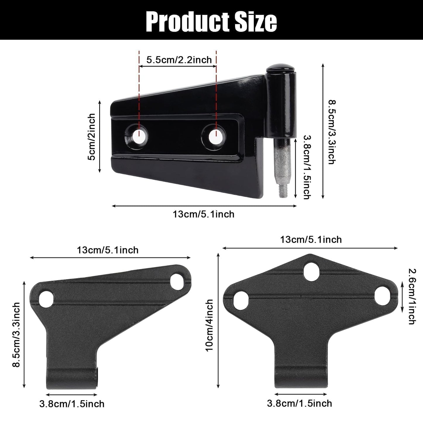 4 Door Hinge Assembly Kits for Jeep Wrangler JK JKU 2007-2018 Unlimited Rubicon Sahara, Inner & Outer Door Hinge Sets Aluminum 16PCS with 32 Screws