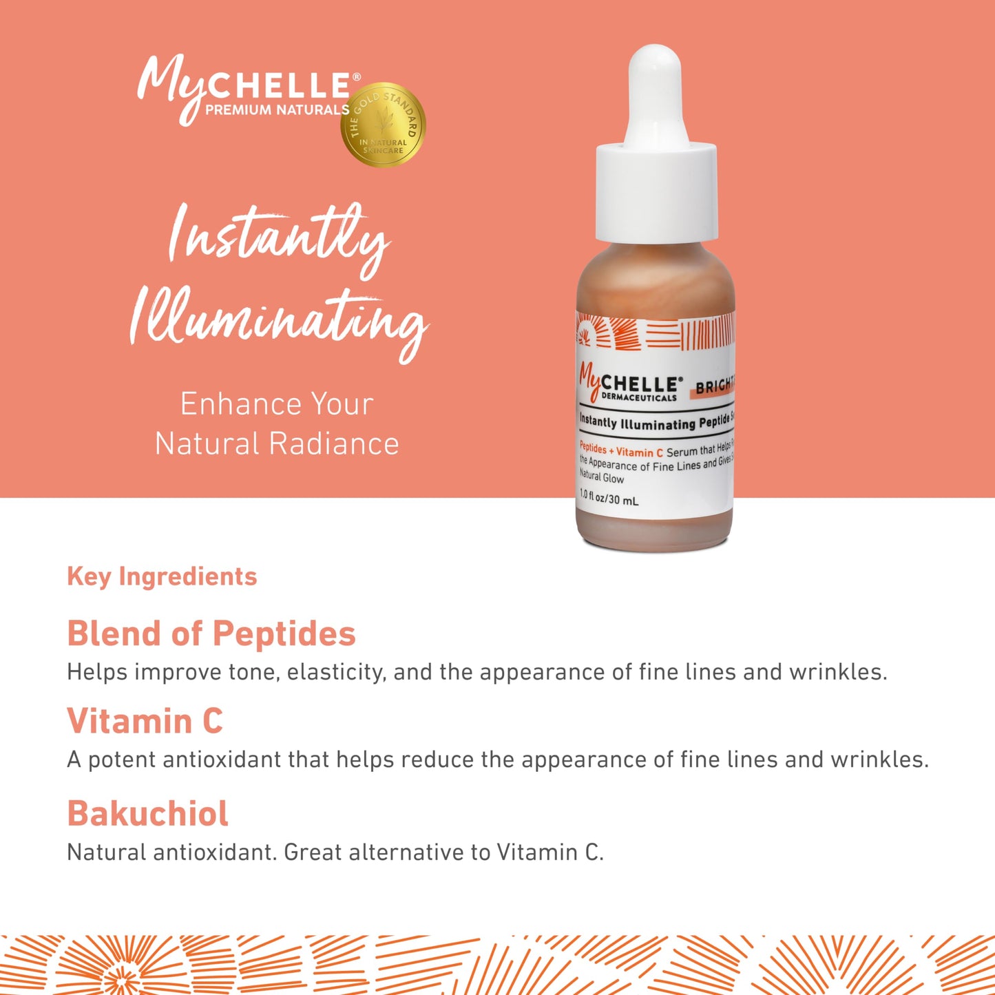 MYCHELLE Instantly Illuminating Peptide Serum, 1 FZ