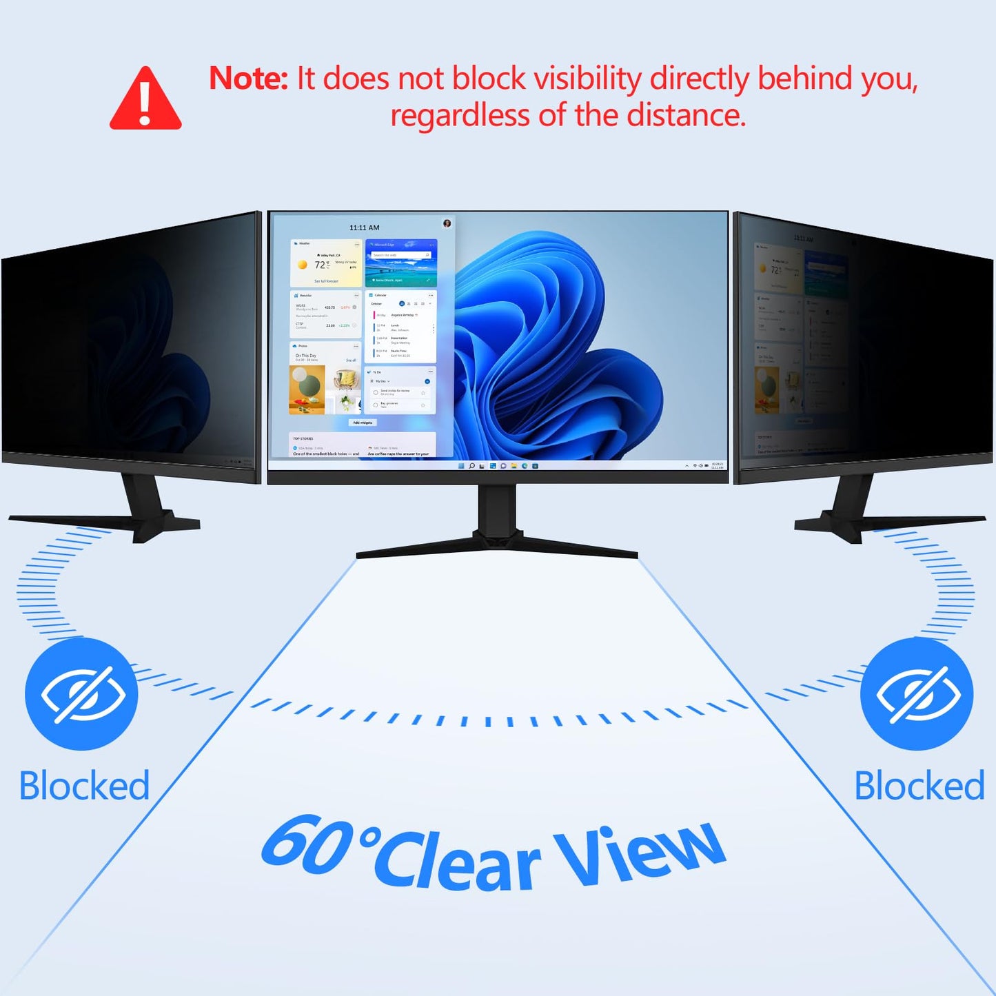22 Inch Privacy Screen for Computer Monitor Eye Protection Anti Glare Blue Light Monitor Privacy Shield Screen 22 Inch 16:10 Aspect Ratio [2 Pack]