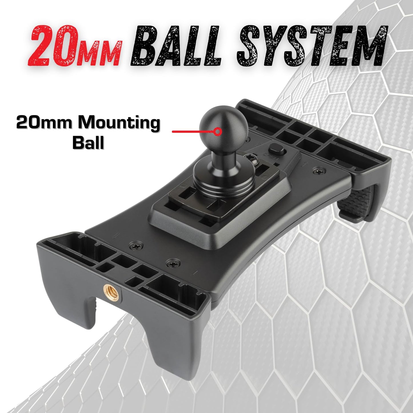 Bulletpoint Mounting Solutions Universal Tablet Mount for Truck Compatible with Apple iPad & Samsung Tablets - 20mm Integrated Ball