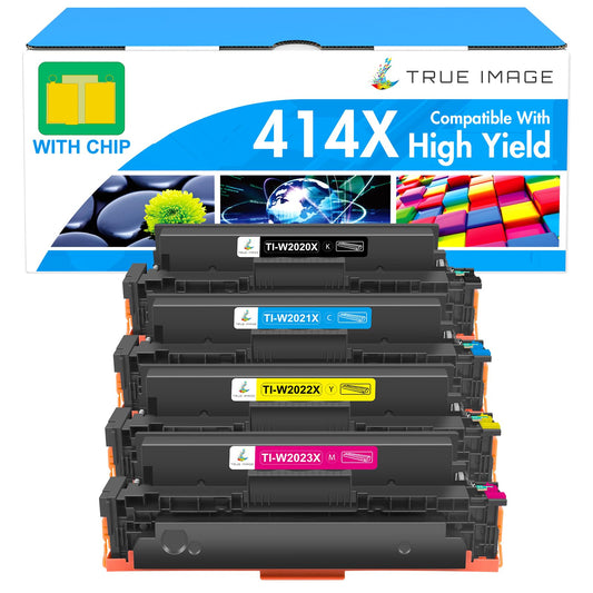 414X Toner Cartridges 4 Pack High Yield: 414A MFP M479fdw M479 414 Compatible for HP414X Color LaserJet Pro M479fdw M479fdn M454dn M454dw M455dn M454 Printer Ink with Chip Black Cyan Yellow Magenta