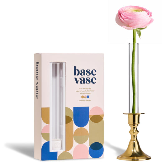 Base Vase (3-Pack) - The Bud Vase that Fits in Taper Candle Holders | Create Floral Arrangements for Tablescapes, Centerpieces, Weddings and Home Decor